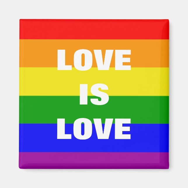 Liebe ist Liebe Rainbow-Flagge Magnet (Vorne)