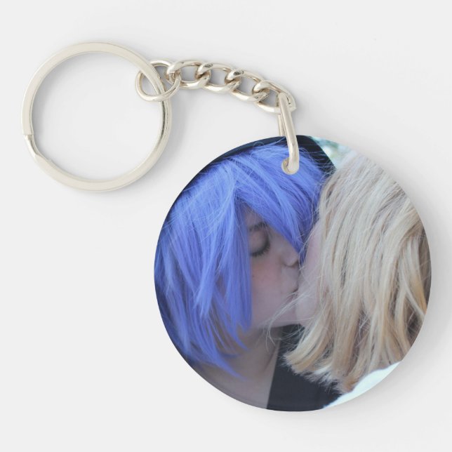 Liebe ist Liebe Rainbow Foto Personalisiert Schlüsselanhänger (Vorderseite)