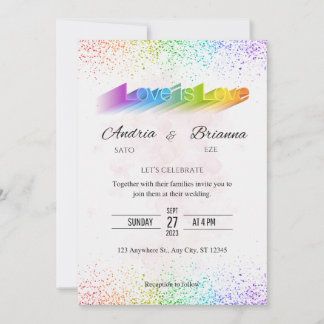 Liebe ist Liebe Rainbow Gay Hochzeit Einladung