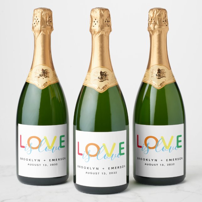 Liebe ist Liebe Rainbow Gay Lesbian Wedding (Flaschen)