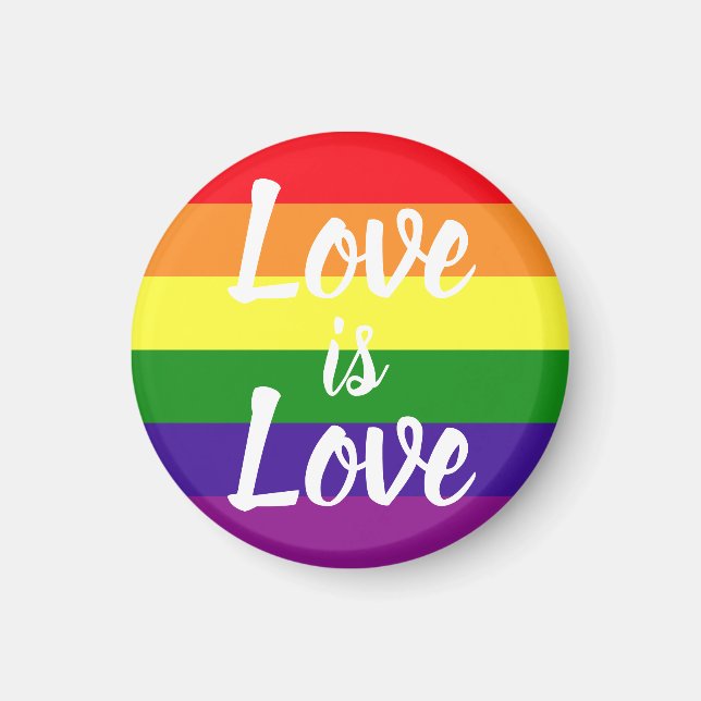 Liebe ist Liebe Rainbow Gay Pride Magnet (Vorne)
