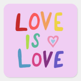 LIEBE IST LIEBE Rainbow Handlettern Set von Quadratischer Aufkleber