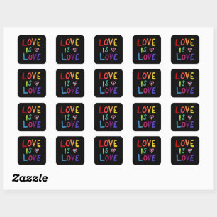 LIEBE IST LIEBE Rainbow Handlettern Set von  Quadratischer Aufkleber