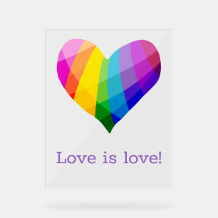 Liebe ist Liebe! Rainbow Heart Acrylschild