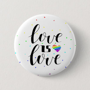 Liebe ist Liebe  Rainbow Hearts Button