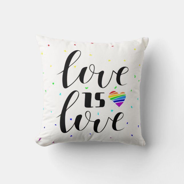 Liebe ist Liebe| Rainbow Hearts Kissen (Vorderseite)