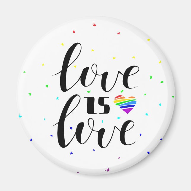 Liebe ist Liebe | Rainbow Hearts Magnet (Vorne)