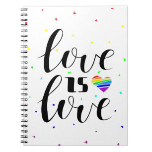Liebe ist Liebe  Rainbow Hearts Notizblock