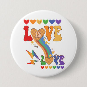 Liebe ist Liebe - Rainbow-Herz-LGBTQ-Priesterdesig Button