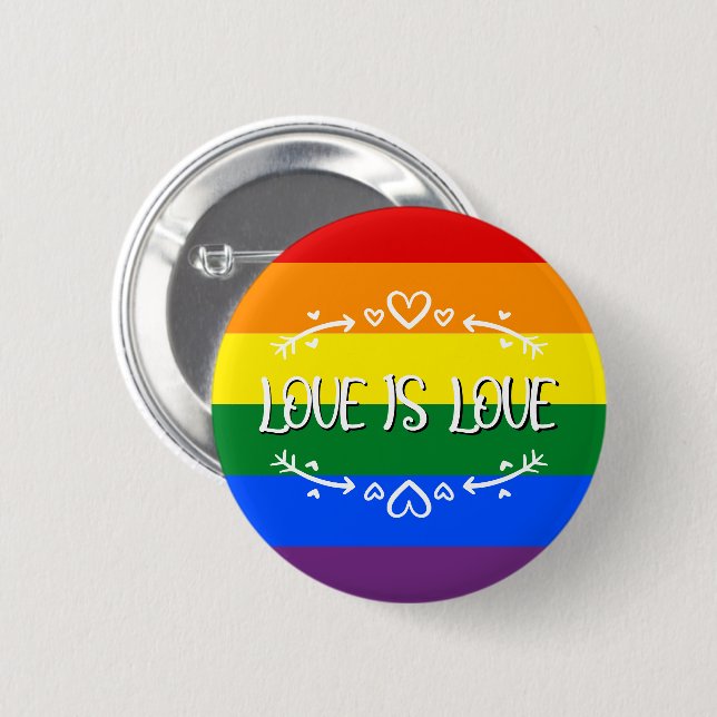 Liebe ist Liebe-Rainbow-LGBTQ-Schaltfläche Button (Vorne & Hinten)