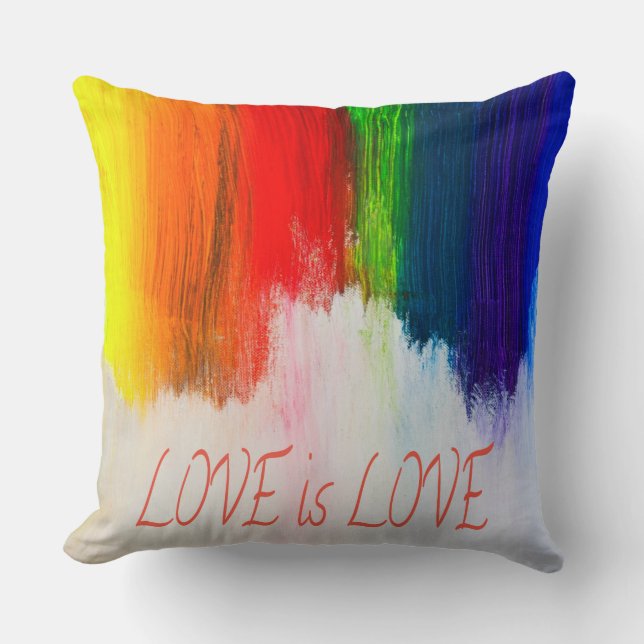 Liebe ist Liebe Rainbow Pride LBGQT Kissen (Vorderseite)