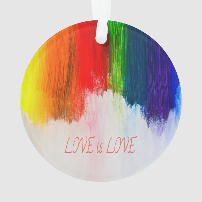 Liebe ist Liebe Rainbow Pride LBGQT Ornament (Rückseite)