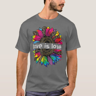 Liebe ist Liebe Rainbow Sunflower LGBT Gay Lesbian T-Shirt