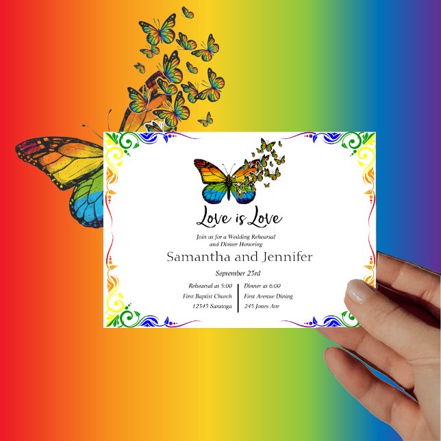 Liebe ist Liebe Rainbow Thema Hochzeit Probe Einladung (Von Creator hochgeladen)