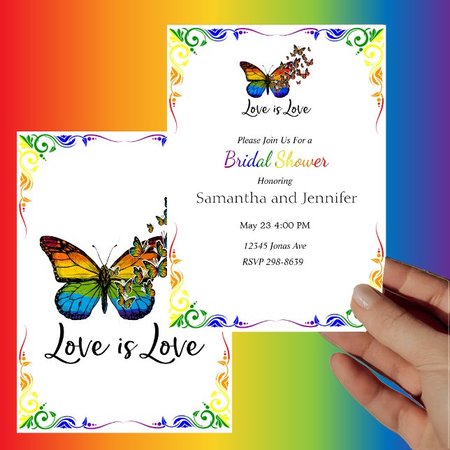 Liebe ist Liebe Rainbow Theme Brautparty Einladung (Von Creator hochgeladen)