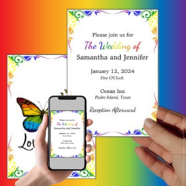 Liebe ist Liebe Rainbow Theme Wedding Einladung (Von Creator hochgeladen)