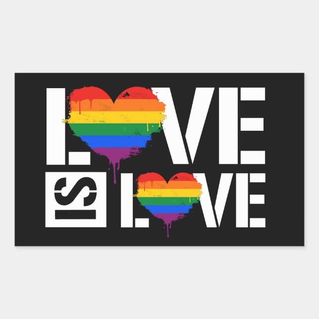 Liebe ist Liebe Rechteckiger Aufkleber (Vorderseite)