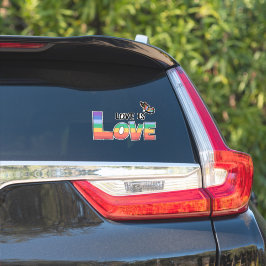 Liebe ist Liebe Regenbogen Aufkleber