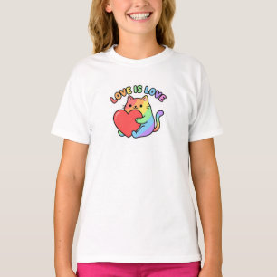 Liebe ist Liebe Regenbogen-Katzengeschenk, süßer S T-Shirt