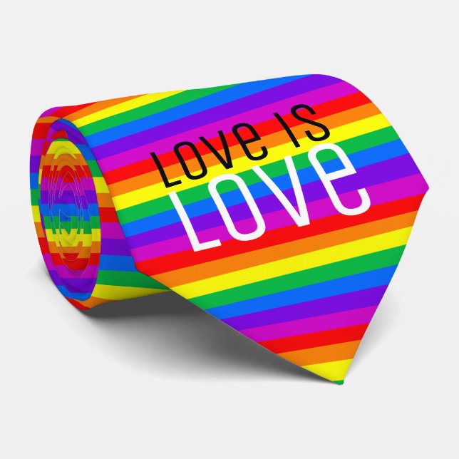 Liebe ist Liebe, Regenbogen Krawatte (Gerollt)