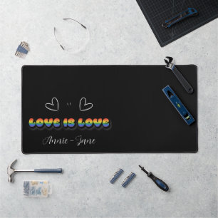 Liebe ist Liebe Regenbogen LGBTQ Schreibtischunter Schreibtischunterlage
