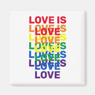 Liebe ist Liebe Regenbogen moderne Typografie Magnet