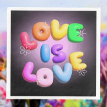 Liebe ist Liebe: Regenbogen-Pride-Papier-Serviette