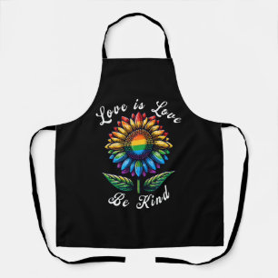 Liebe ist Liebe Regenbogen Sonnenblumen LGBT+ schw Schürze