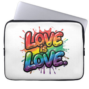 Liebe ist Liebe - Regenbogen-Stolz-Zitat-Kunst  Laptopschutzhülle