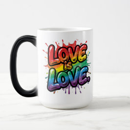 Liebe ist Liebe - Regenbogen-Stolz-Zitat Kunst  Verwandlungstasse