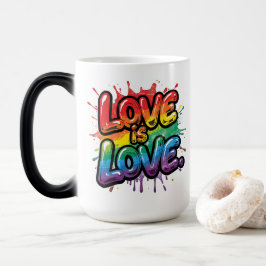 Liebe ist Liebe - Regenbogen-Stolz-Zitat Kunst Verwandlungstasse