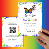 Liebe ist Liebe-Regenbogen-Thema Save the Date-Kar