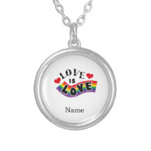 Liebe ist Liebe Regenbogenband-Typografie mit Herz