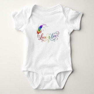 Liebe ist Liebe Regenbogenfeder Pride Baby-Body Baby Strampler