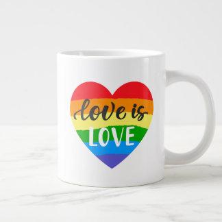 Liebe ist Liebe Regenbogenherz Jumbo-Tasse