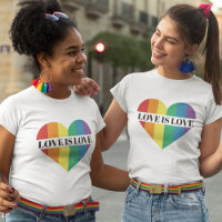 Liebe ist Liebe Regenbogenherz LGBTQ Stolz T - Shi