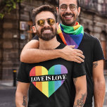 Liebe ist Liebe Regenbogenherz LGBTQ Stolz T-Shirt<br><div class="desc">Ein farbenfroher T - Shirt mit einem großen Herz mit den Farben der LGBTQ-Regenbogenflagge,  mit der individuell anpassbaren Beschriftung "Liebe ist Liebe" in einem weißen All-Caps-Schriftart. Tragen Sie diesen Gay Pride Bewusstsein T - Shirt,  um der Welt zu zeigen,  dass Sie ein stolzes Mitglied der LGBTQ Community sind.</div>