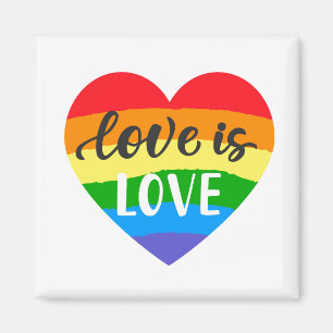 Liebe ist Liebe Regenbogenherz Magnet