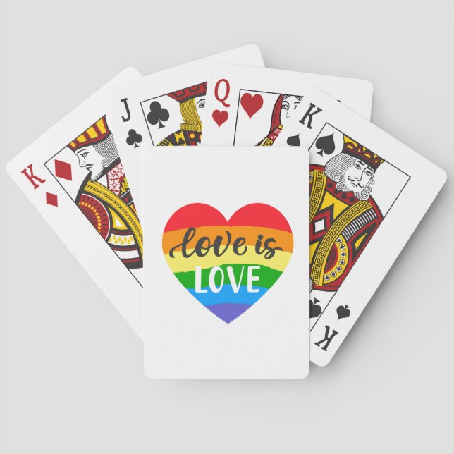 Liebe ist Liebe Regenbogenherz Spielkarten (Rückseite)