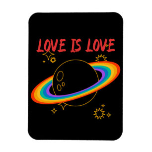 Liebe ist Liebe. Regenbogenplanet. LGBTQ + Stolz Magnet