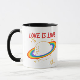 Liebe ist Liebe. Regenbogenplanet. LGBTQ + Stolz Tasse