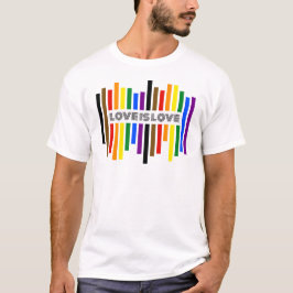 "Liebe ist Liebe" Regenbogenstreifen T-Shirt