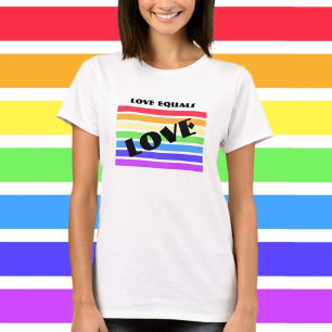 Liebe ist Liebe Regenbogenstreifen T-Shirt