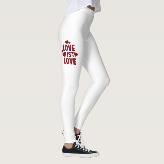 Liebe ist Liebe Rotes Herz Leggings (Rechts)