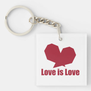 Liebe ist Liebe rotes Herz Schlüsselanhänger