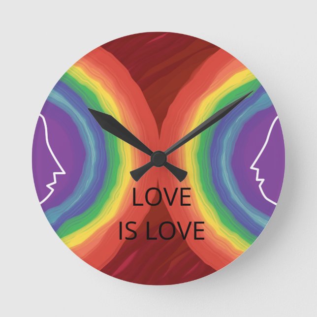 LIEBE IST LIEBE RUNDE WANDUHR (Vorderseite)