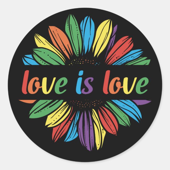 Liebe ist Liebe Runder Aufkleber (Vorderseite)