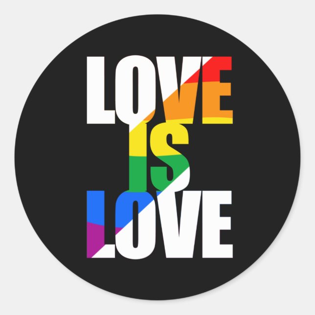 LIEBE IST LIEBE RUNDER AUFKLEBER (Vorderseite)