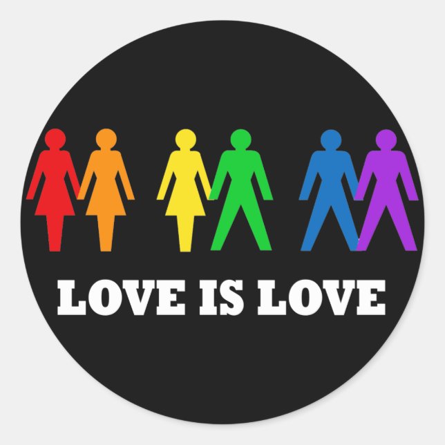 Liebe ist Liebe Runder Aufkleber (Vorderseite)