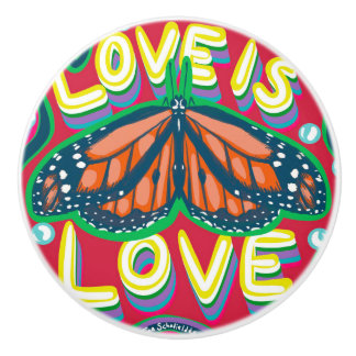Liebe ist Liebe Schmetterling Keramikknauf